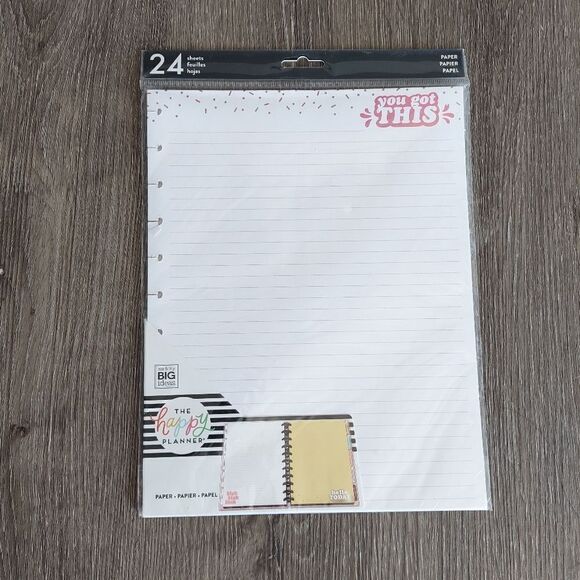The Happy Planner "You Got This & Hello Today" Fill Paper 24 Sheets Big Planner - Picture 1 of 4